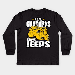 Real Grandpas Drive Jeeps Jeep Men/Women/Kid Jeeps Lover Kids Long Sleeve T-Shirt